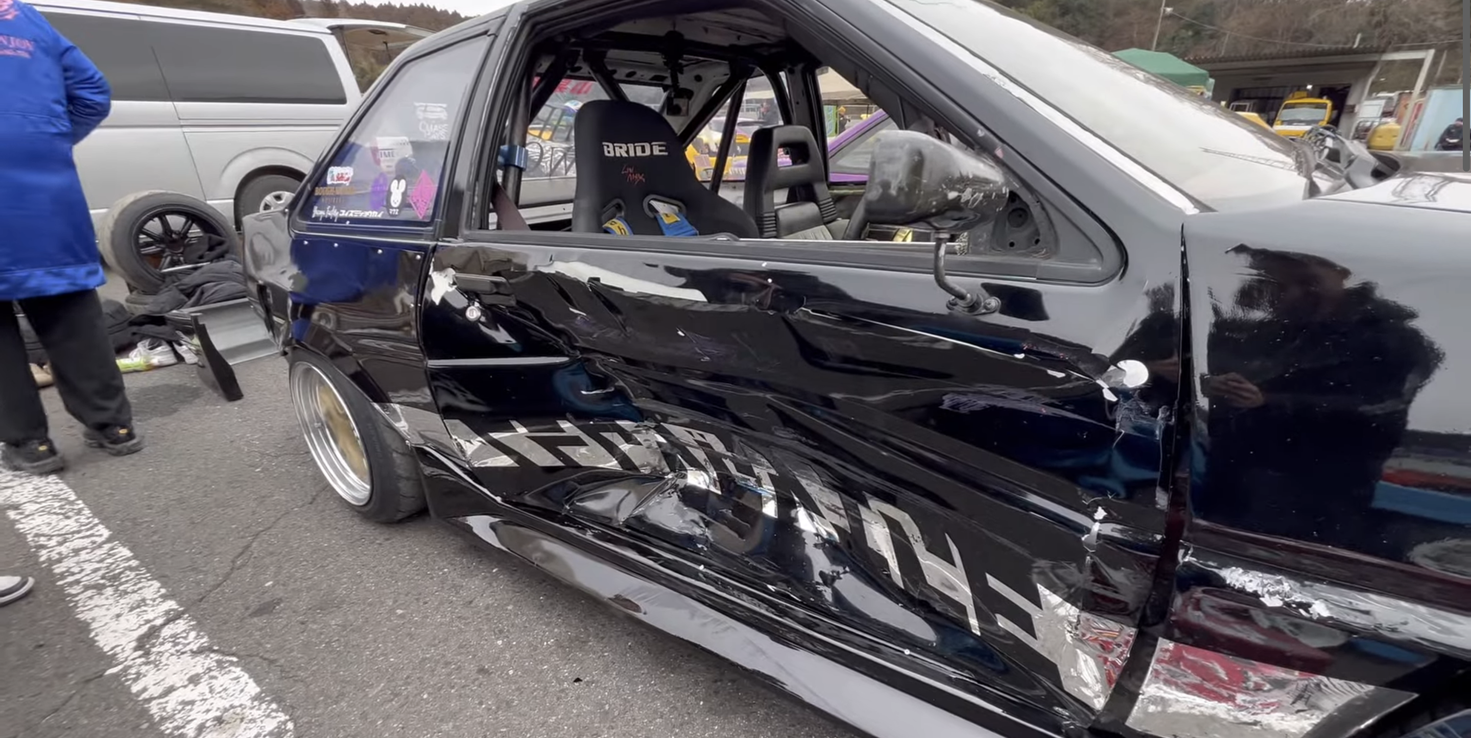 What It Looks Like Inside a Toyota AE86 Drift Car Crash Sandwich