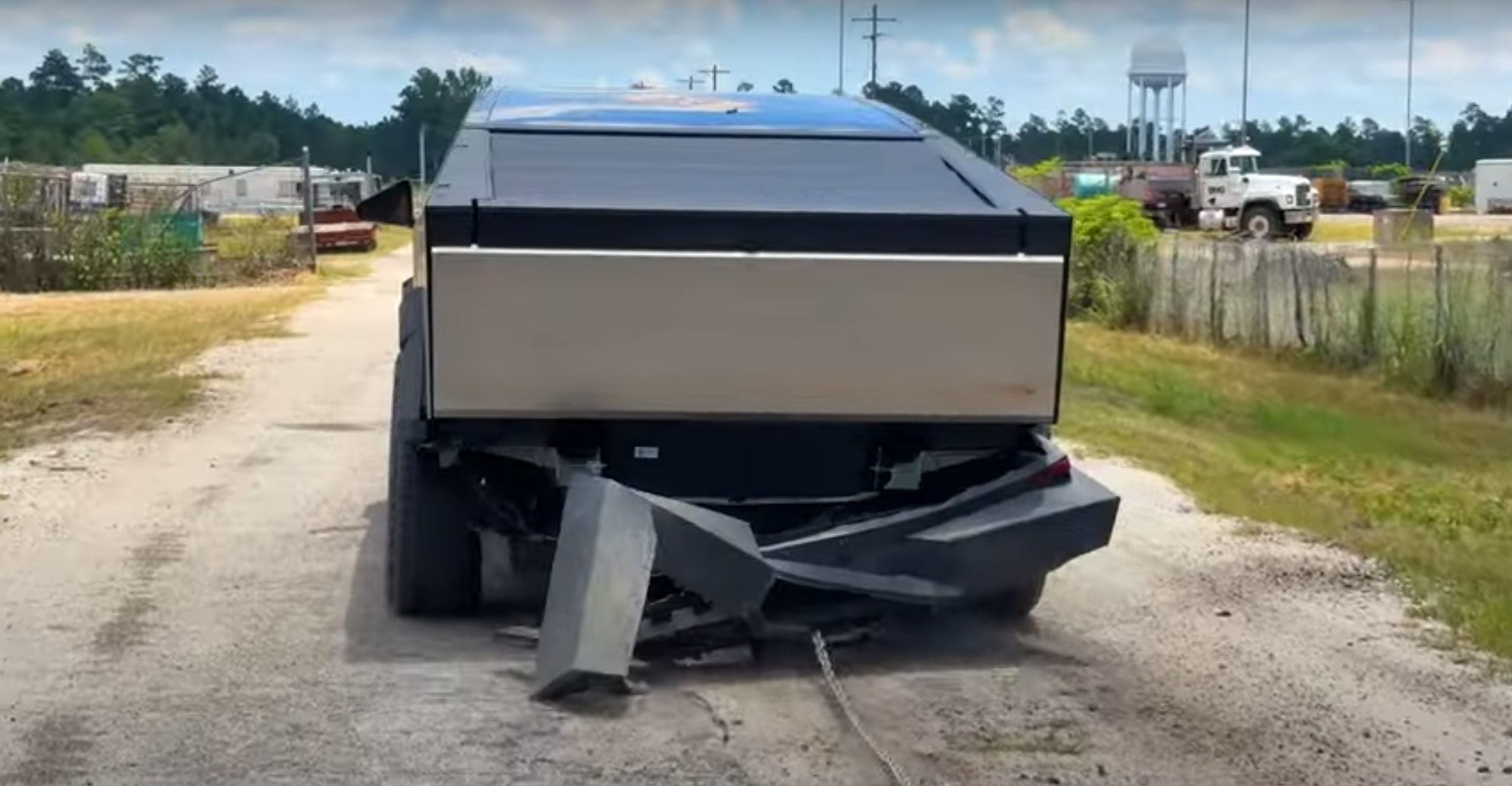 Watch YouTuber WhistlinDiesel Stress Test His Tesla Cybertruck and Snap Its Frame