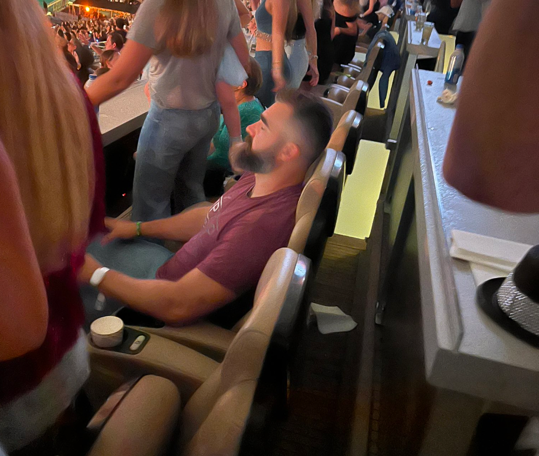 Jason Kelce Denies Falling Asleep During Eras Tour as Hilarious Photo Goes Viral