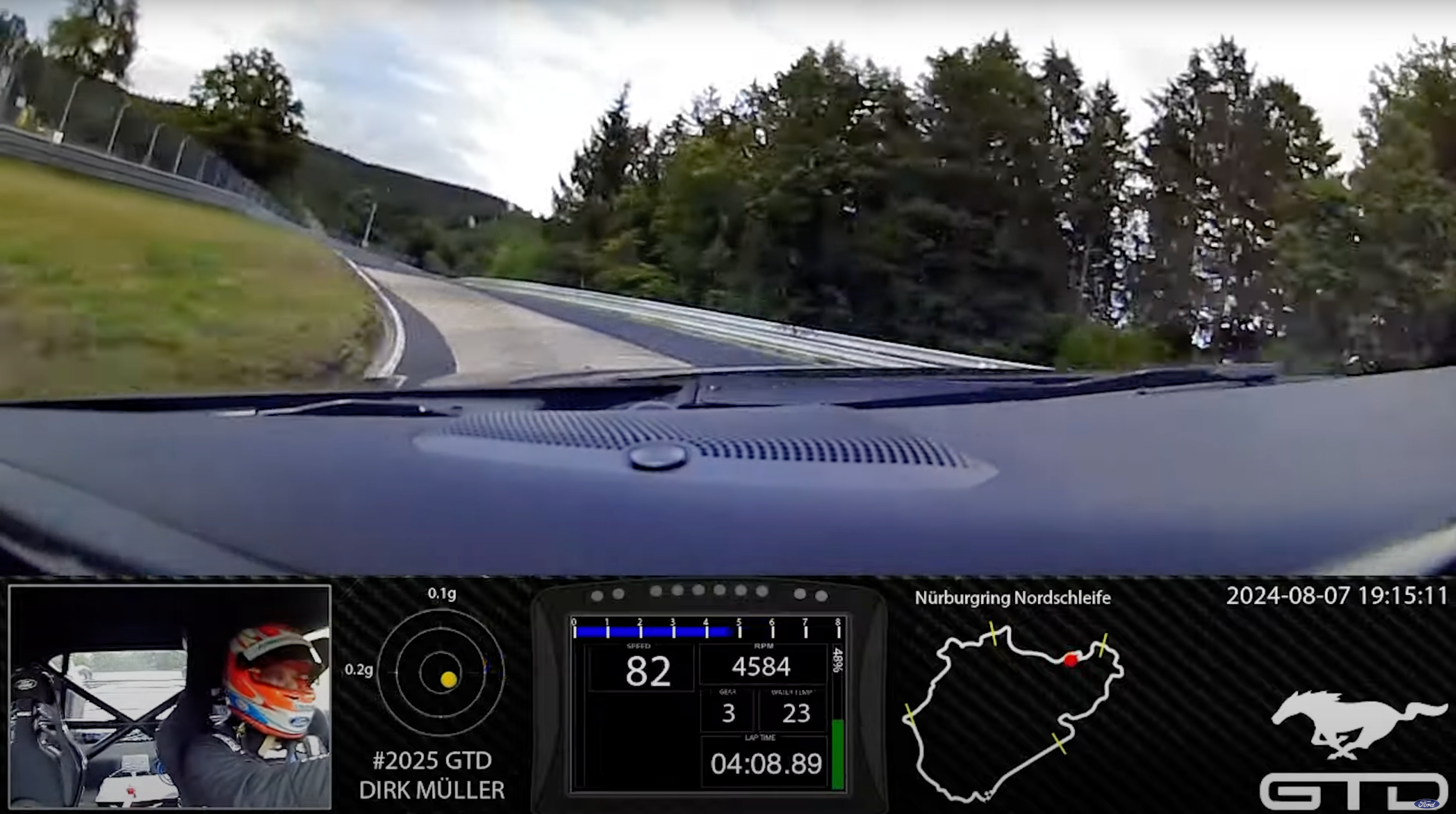 Watch the 2025 Ford Mustang GTD's Record-Setting Nurburgring Lap