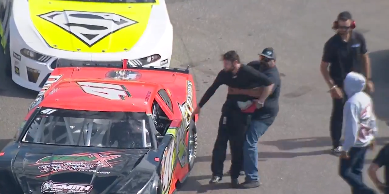 Late Model Stock Car Driver Picked Up, Carried Away From Ill-Advised Fight Attempt