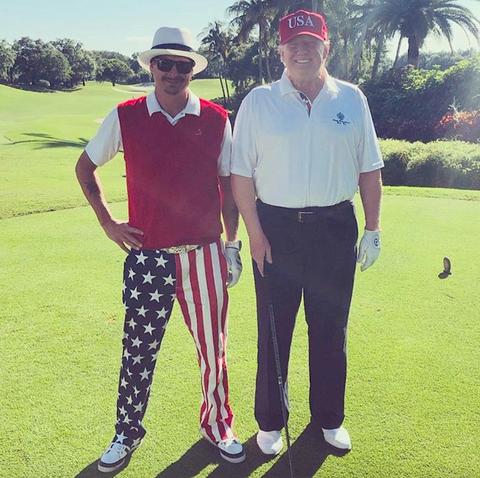 Kid Rock Wore American Flag Pants to Golf with President Trump