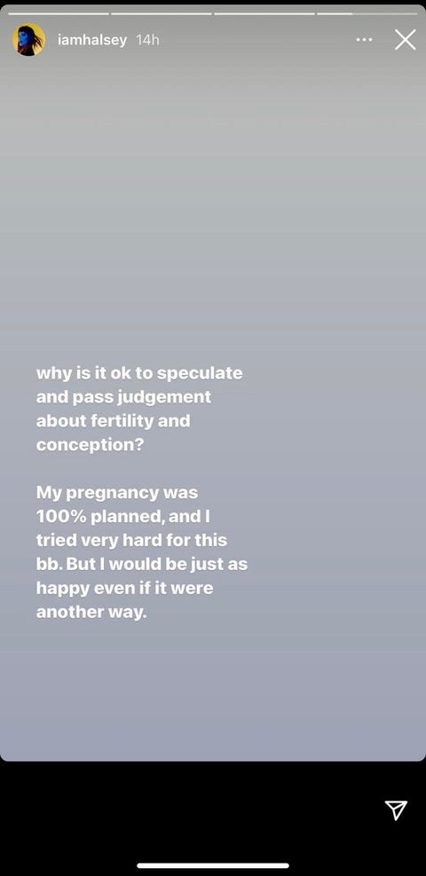 halsey instagram story about planned pregnancy