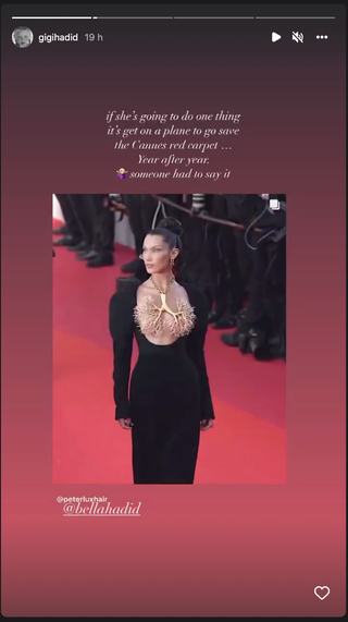 gigi hadid bella saves the cannes red carpet