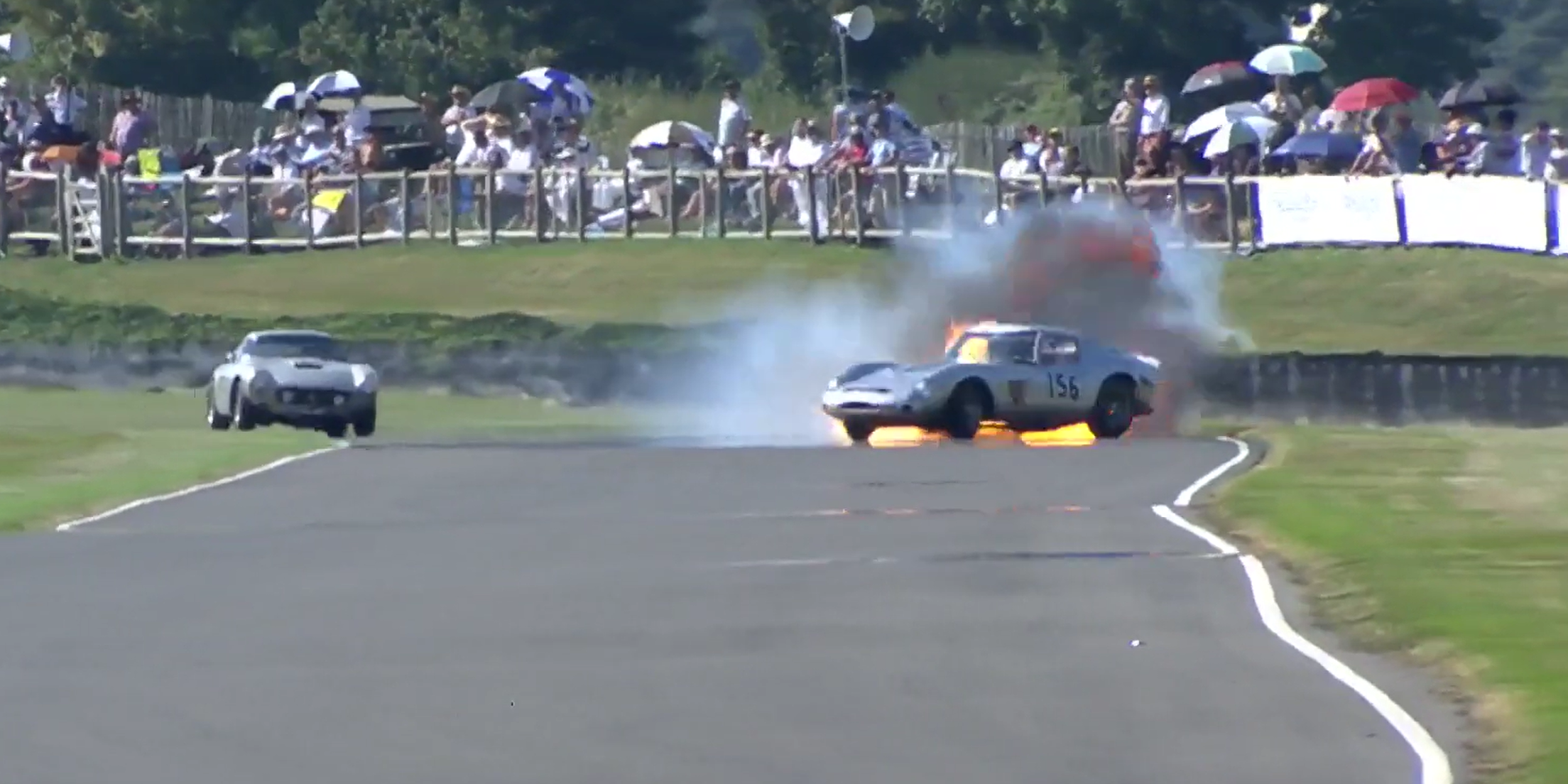 Ferrari 250 GTO Catches Fire, Spins On Own Oil, Survives