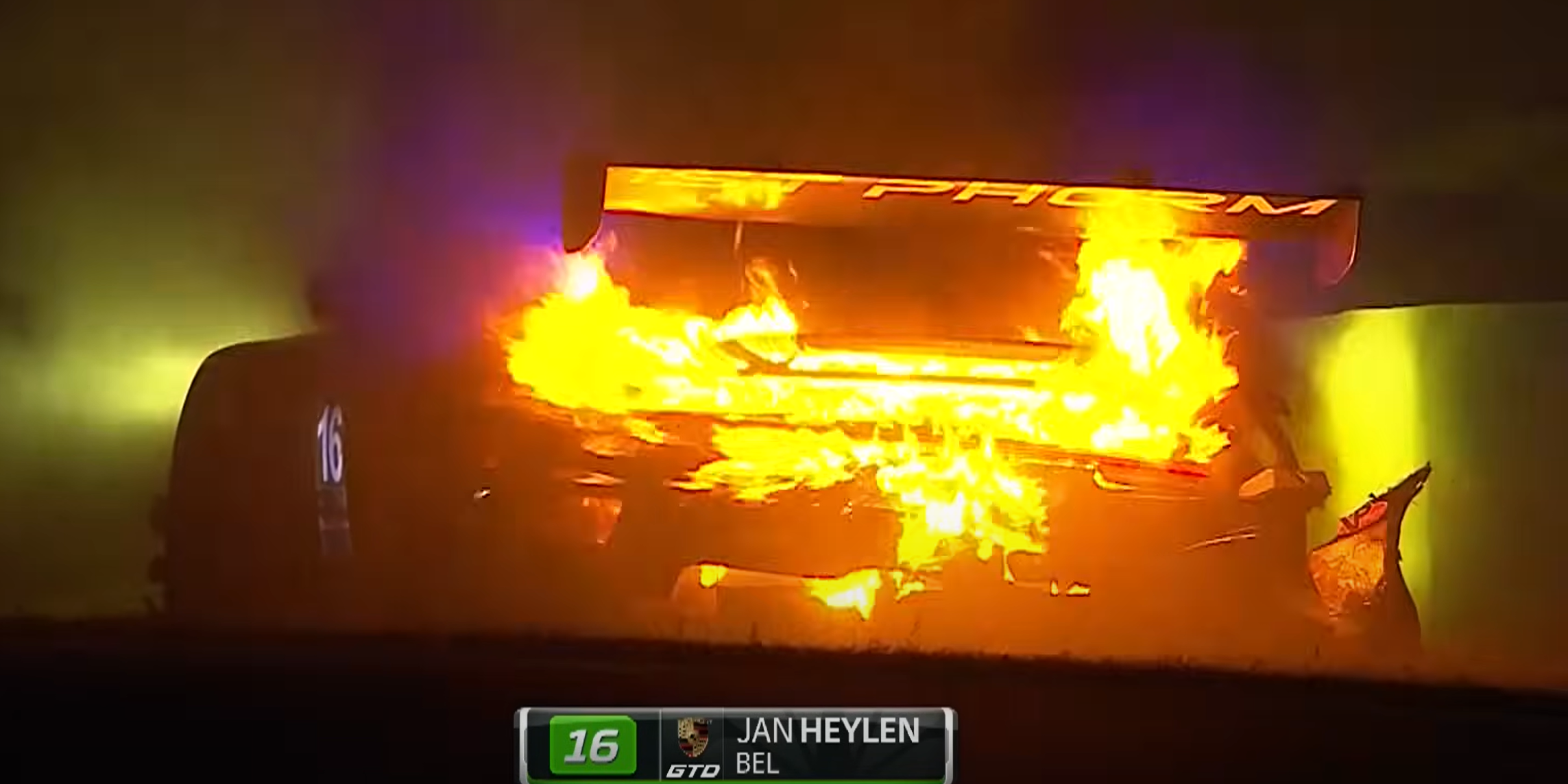 IMSA Driver Puts Out Burning Porsche Race Car Himself