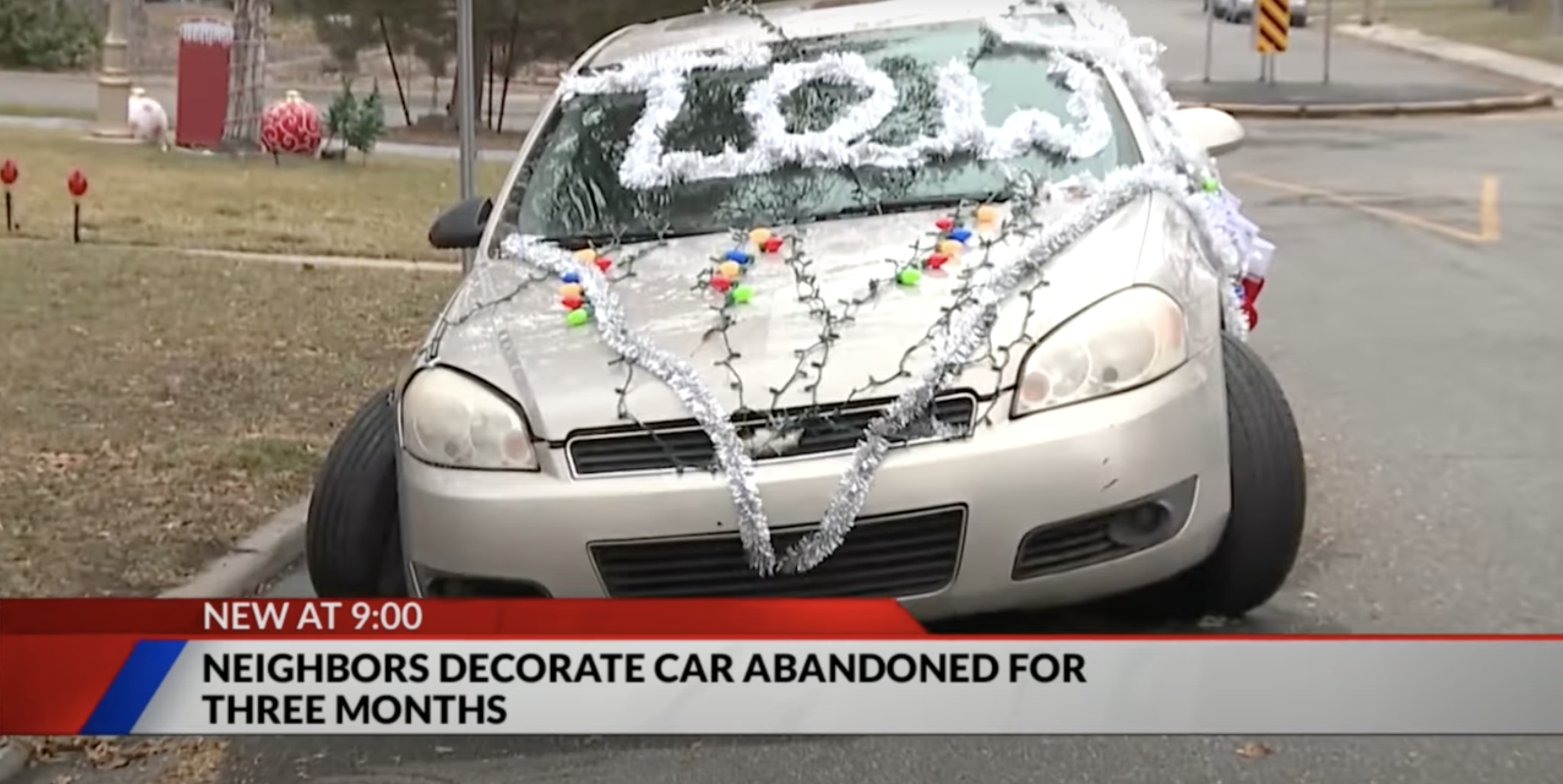 Impala Abandoned for Three Months Towed After Locals Decorate it for Christmas