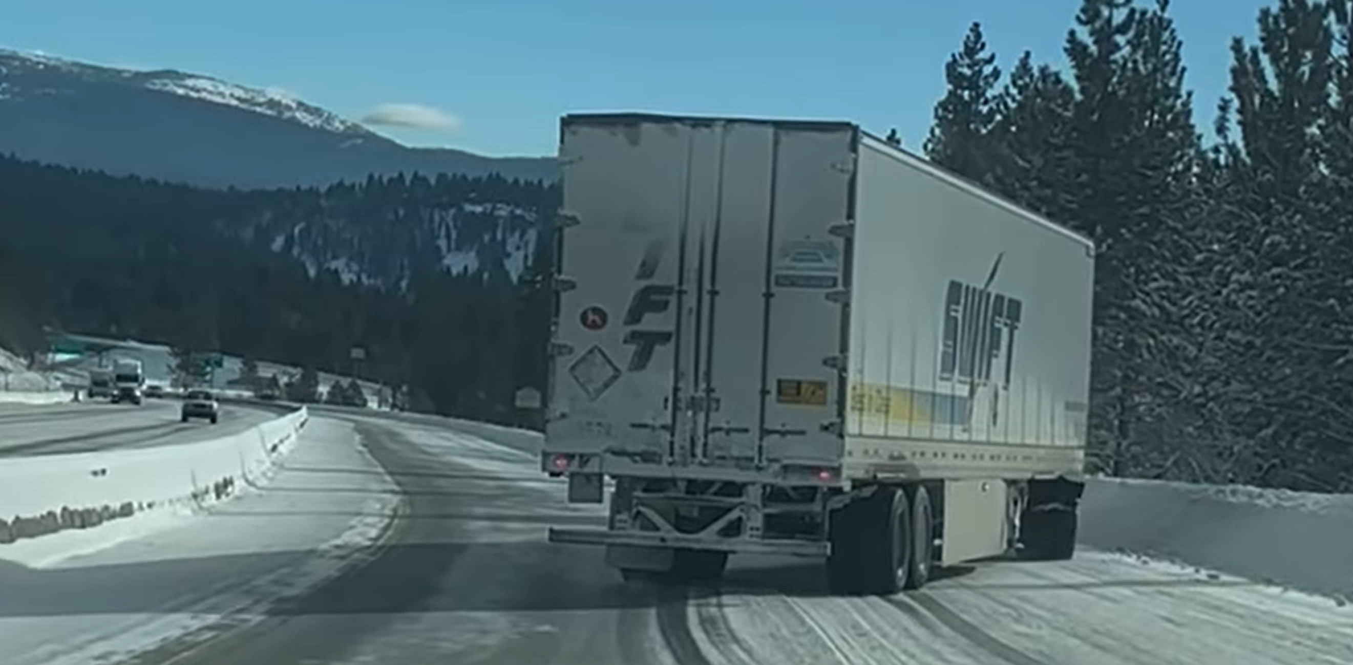 Video: CHP Escorts Big Rig as It Drifts Down I-80