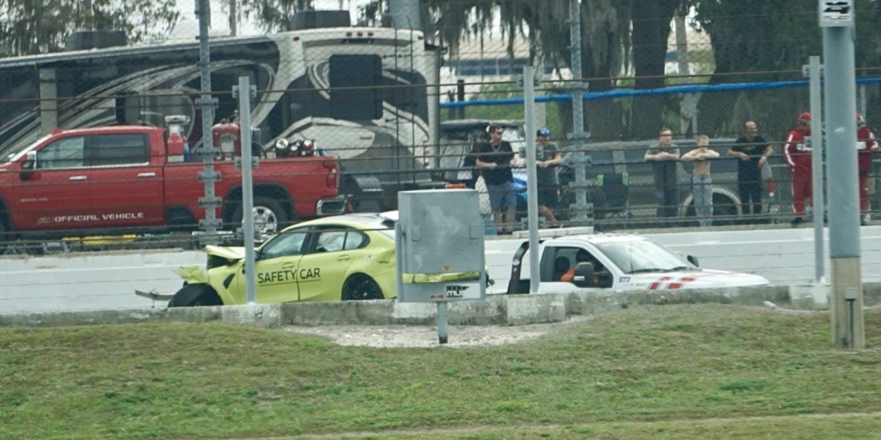 BMW Safety Car Crashes at Daytona Four Hours Before Start of 24-Hour Race