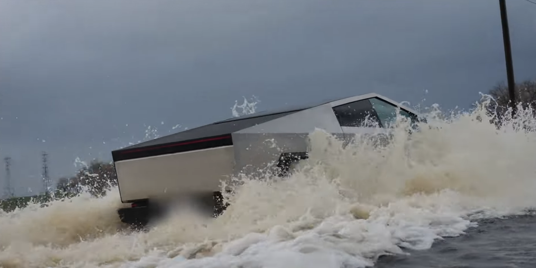 Video: Tesla Cybertruck Handles Flood Waters Admirably, Barely Breaks