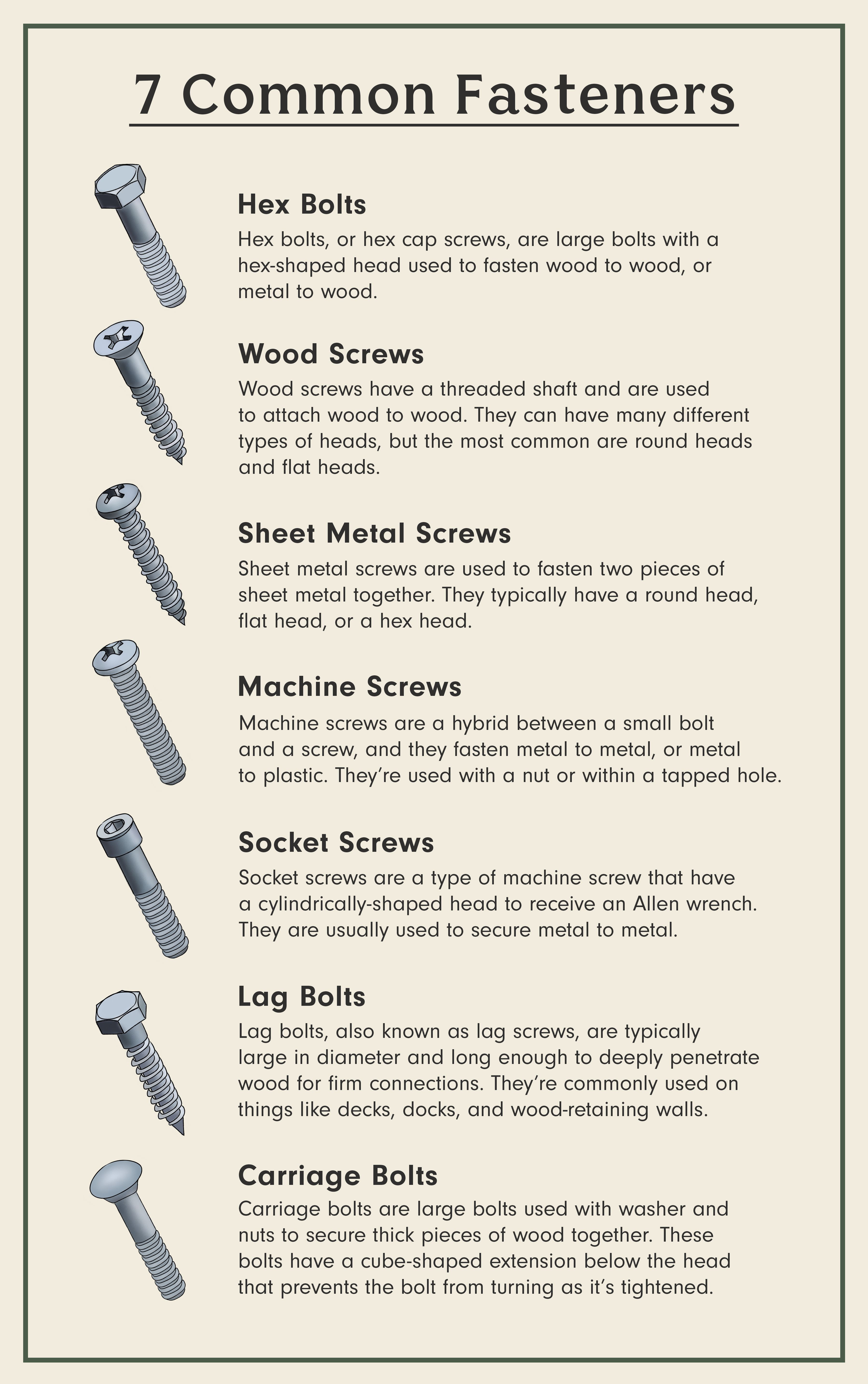 machine screw head types