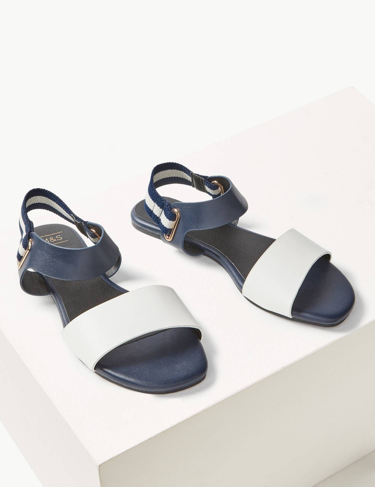 m&s black sandals