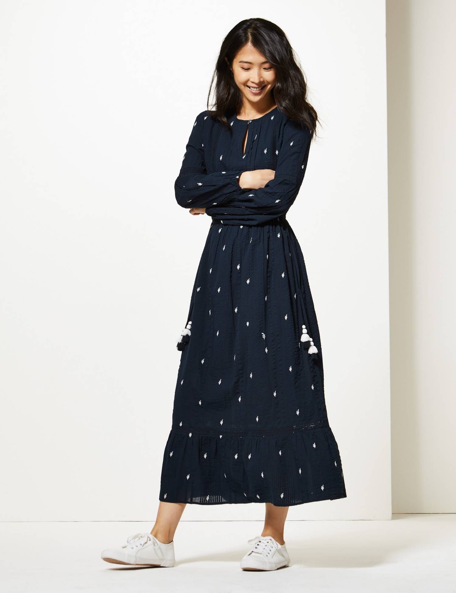 marks and spencer navy dress