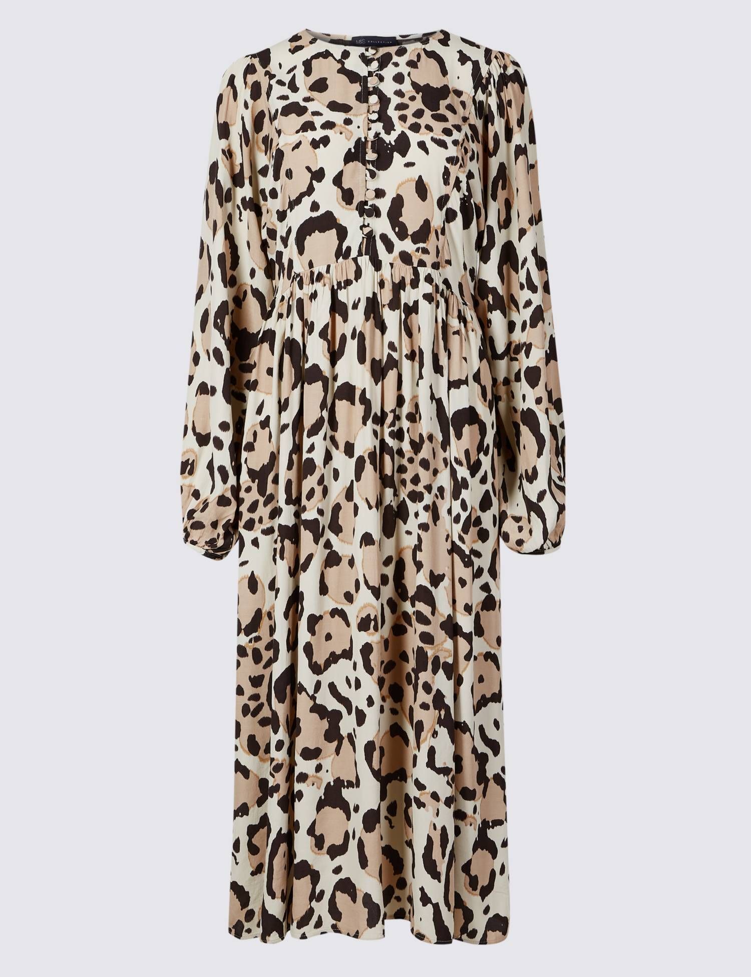 m&s animal print midi dress