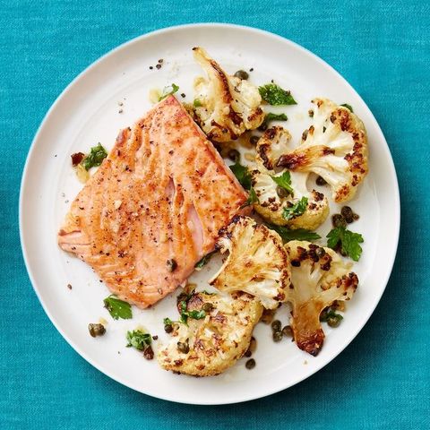 best salmon recipes seared salmon with roasted cauliflower