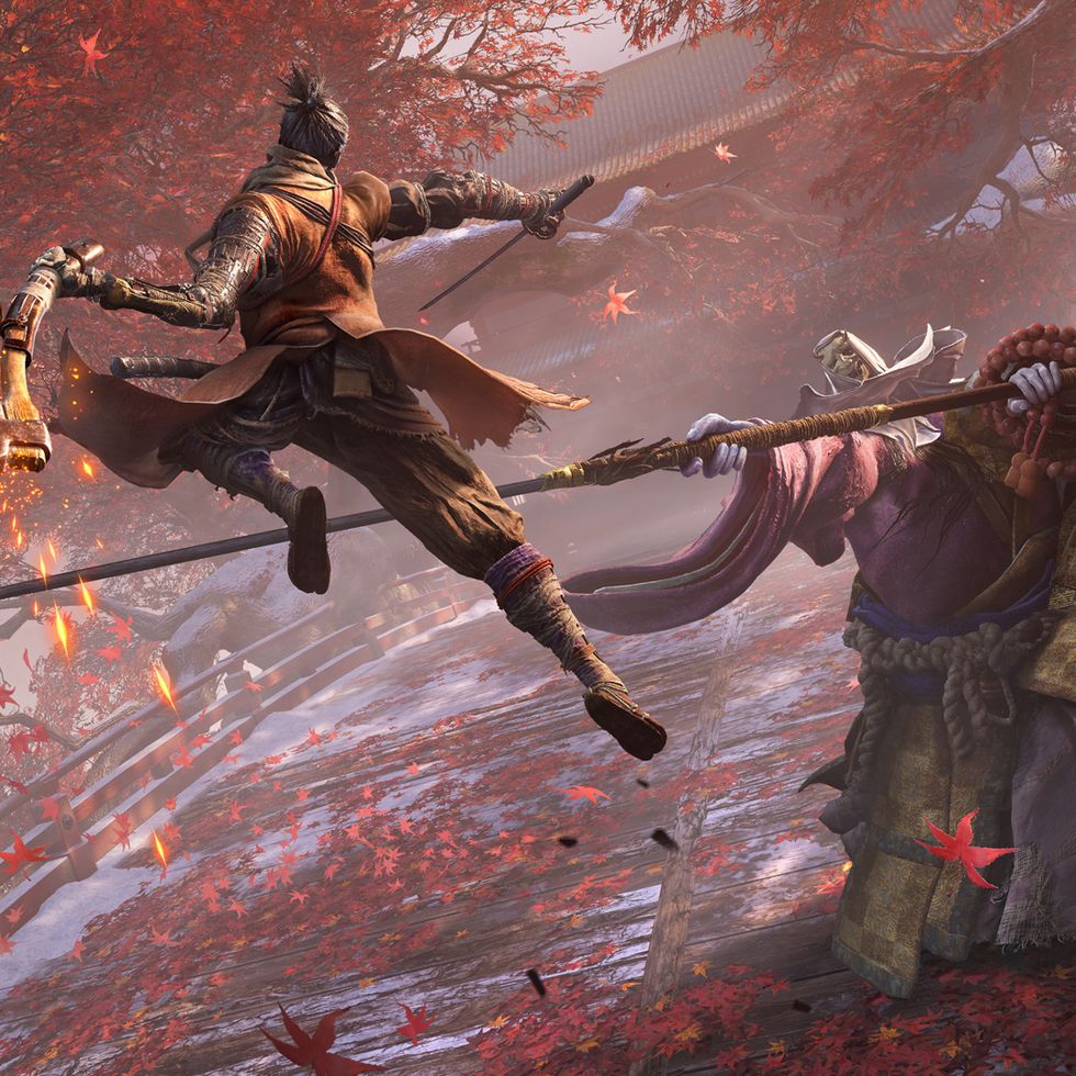 in sekiro: shadows die two times you are the “one-armed wolf”, a disgraced and disfigured warrior rescued from the brink of death. certain to defend a younger lord who's the descendant of an ancient bloodline