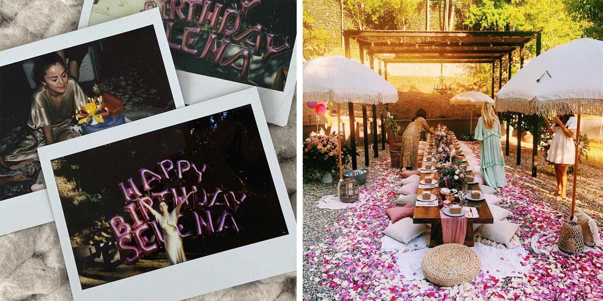 Inside Selena Gomez’s Dreamy 28th Birthday Party: Polaroids, Balloons, and a Petal-Adorned Outdoor Dinner