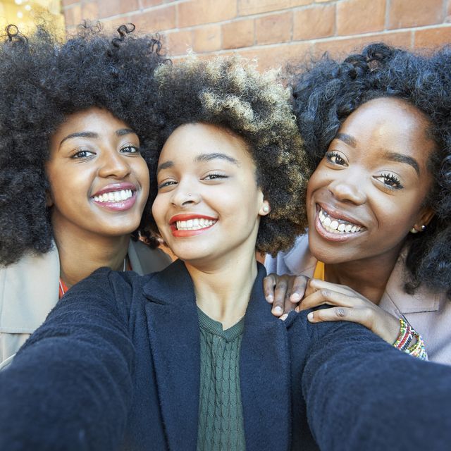 selfie of three young friends