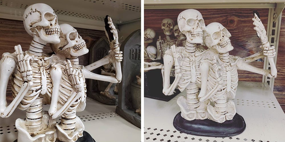 These Selfie Skeletons From Michaels Are So 2019, It Hurts