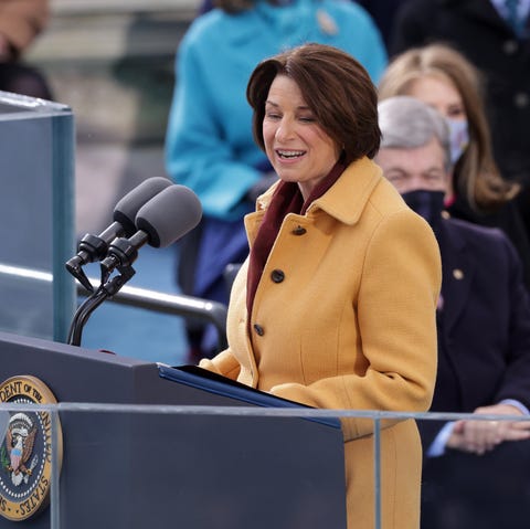 amy klobuchar at the us capitol inauguration ceremony