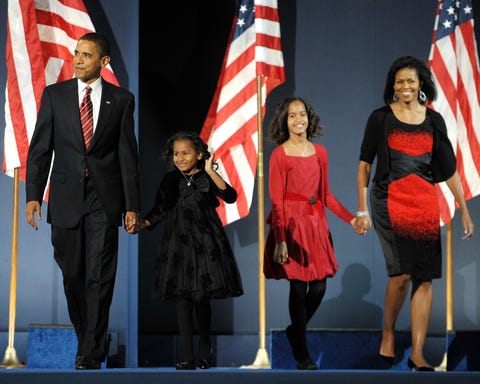 Senator Barack Obama with his daughters Sasha and Malia, and