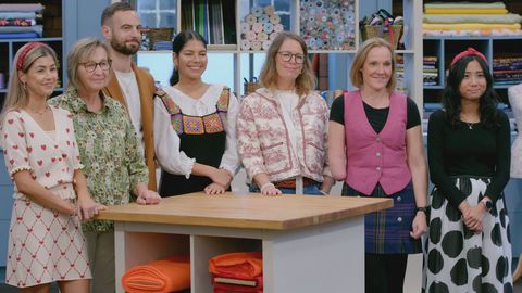 the great british sewing bee s8,01 06 2022,6,brogan, angela, cristian, annie, debra, gill and man yee,strictly embargoed not for publication until after ep 5 has txd,love productions,love productions