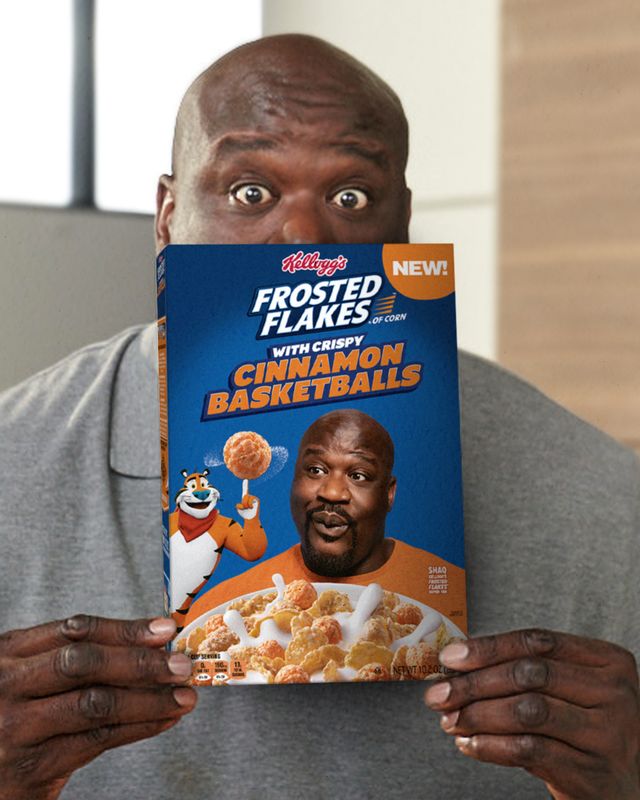 kellogg's frosted flakes with crispy cinnamon basketballs