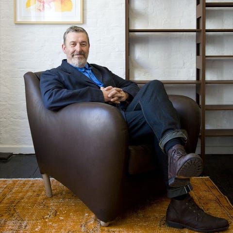 Portrait of Sheridan Coakley, Founder of SCP in Balzac armchair