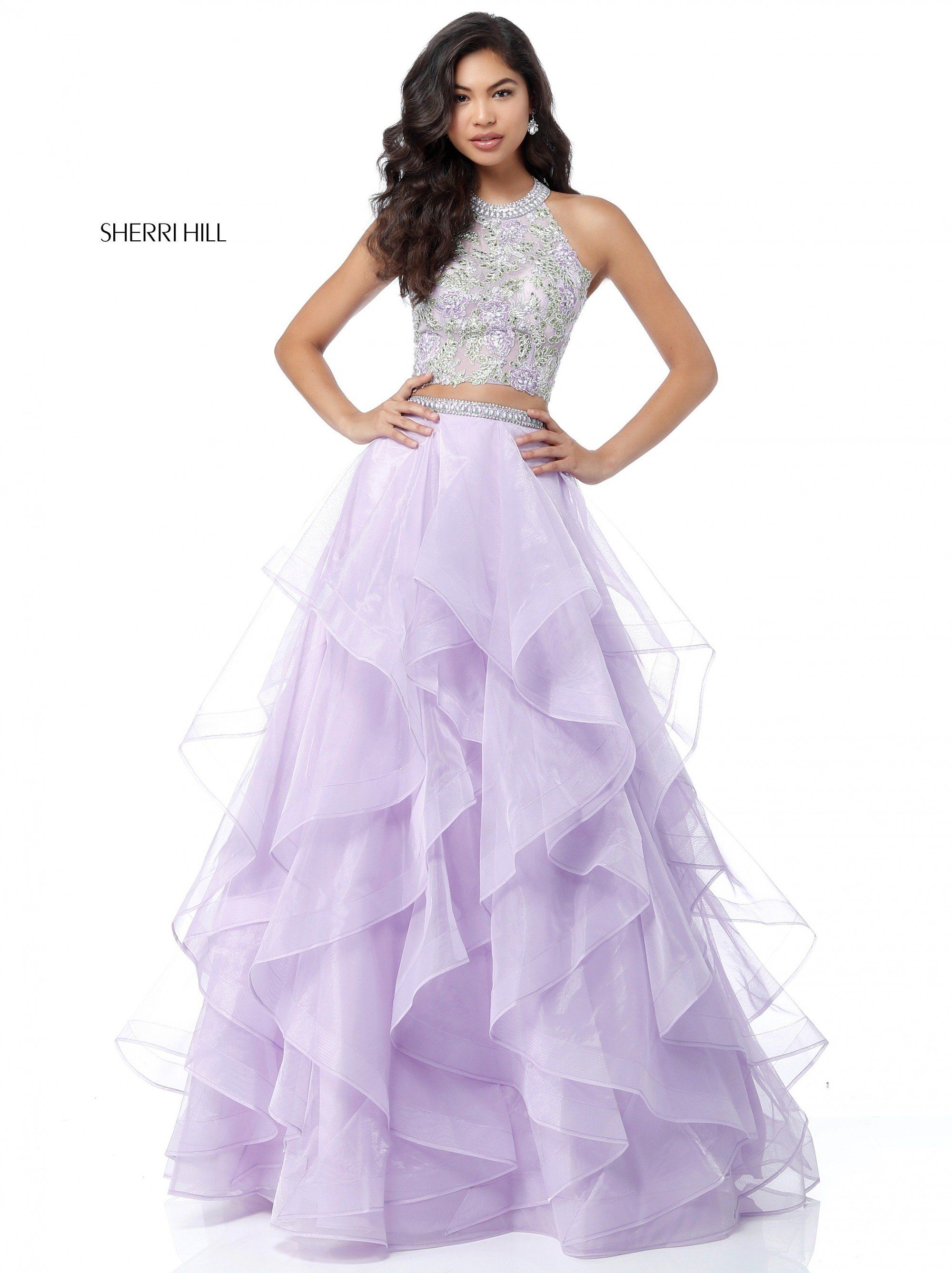 Purple Ruffle Long Prom Dresses 2018