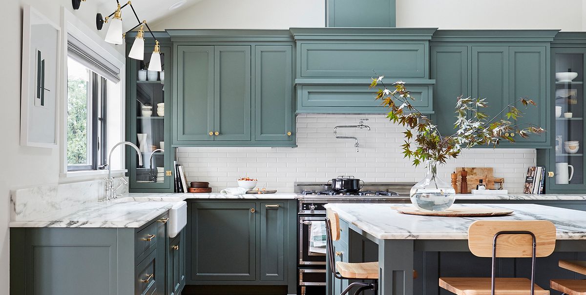 Kitchen Cabinet Paint Colors For 2020, Green Painted Kitchen Cabinets