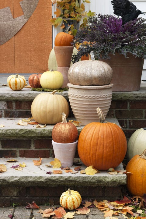 pumpkin painting ideas glitter paint pumpkins on front steps