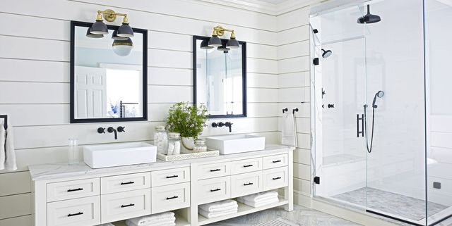 15 Black And White Bathroom Ideas, Modern White Tile Bathroom