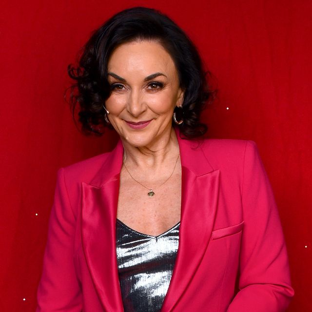 shirley ballas wearing a pink suit on strictly come dancing arena tour