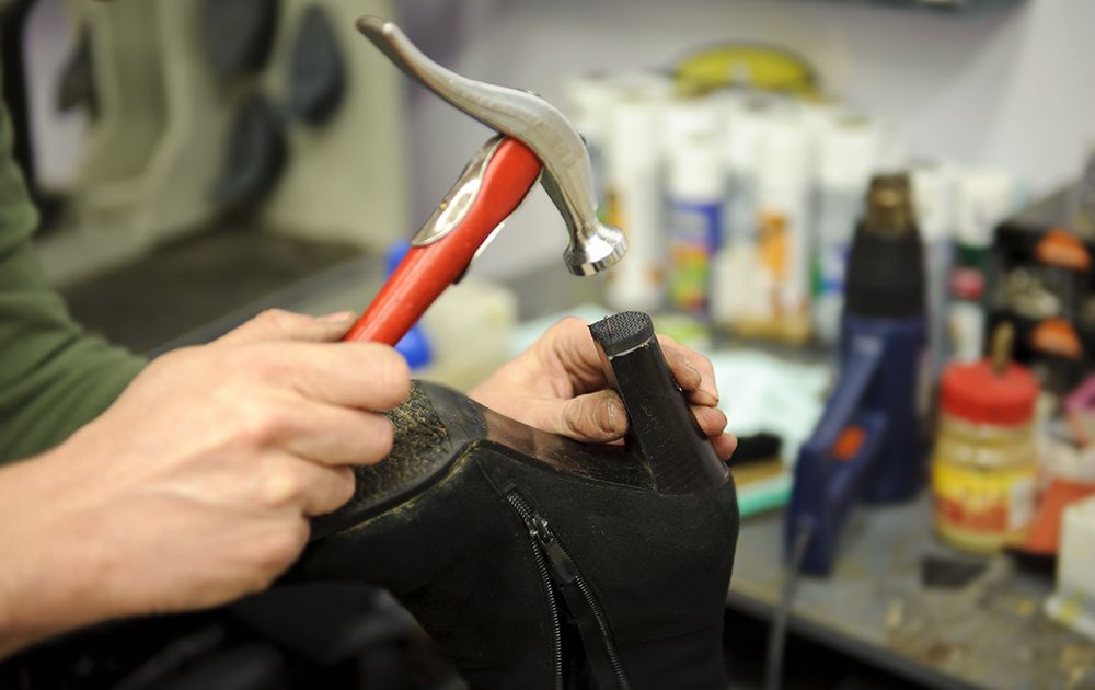 fixing heel of shoe