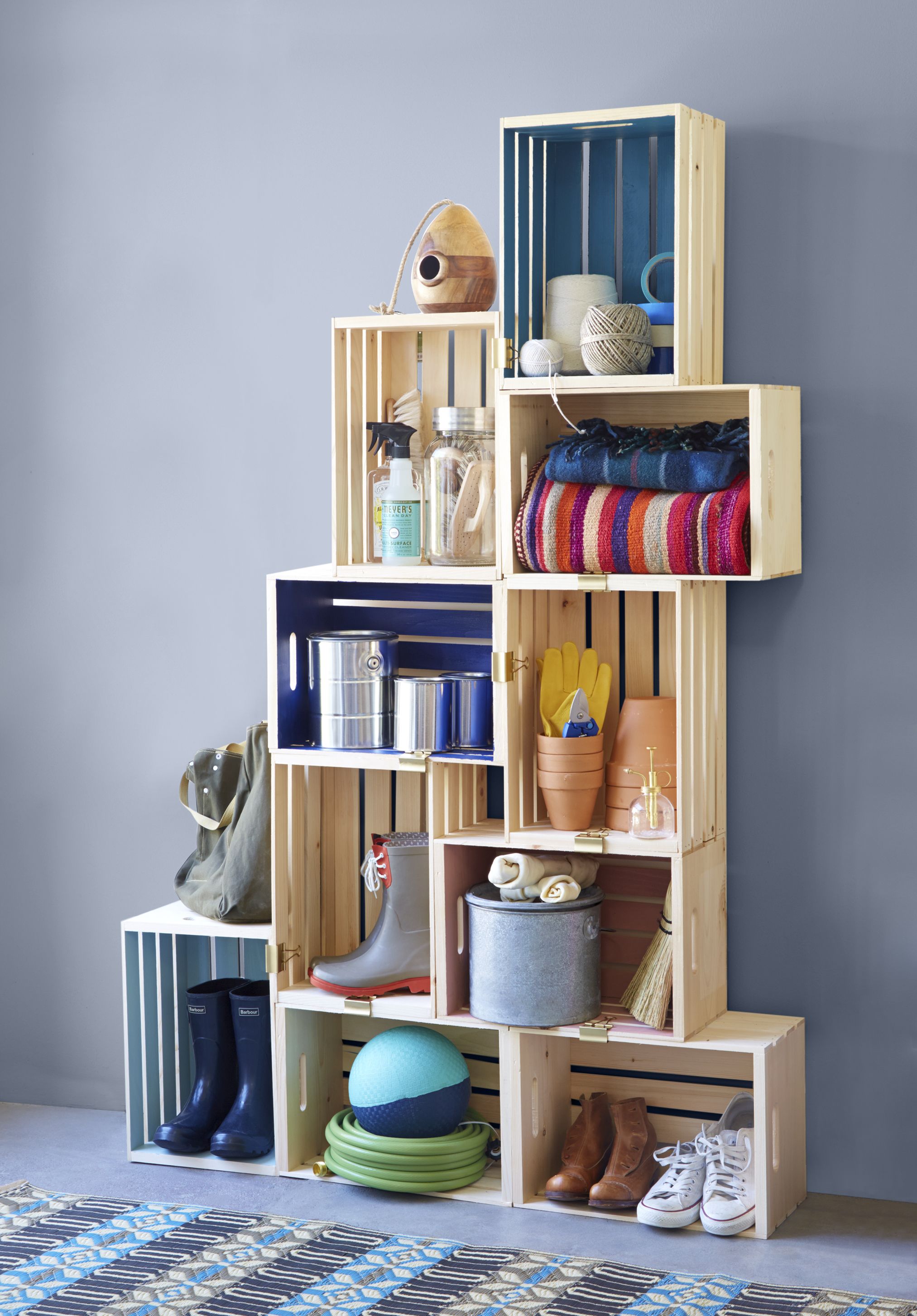 shoe rack with boxes