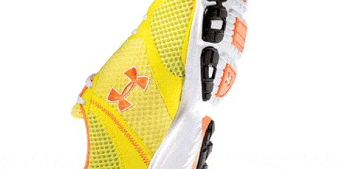 Yellow, Sportswear, Orange, Carmine, Logo, Athletic shoe, Outdoor shoe, Walking shoe, Tennis shoe, Cross training shoe, 