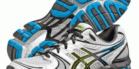 Footwear, Blue, Athletic shoe, White, Logo, Running shoe, Carmine, Aqua, Azure, Sneakers, 