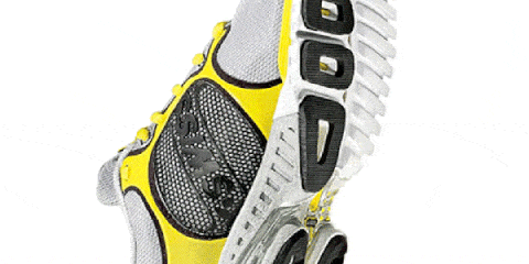 Yellow, Athletic shoe, Running shoe, Bicycle shoe, Grey, Sneakers, Synthetic rubber, Cleat, Sports gear, Walking shoe, 