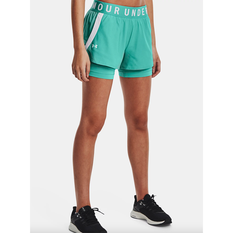 groene 2 in 1 shorts under armour