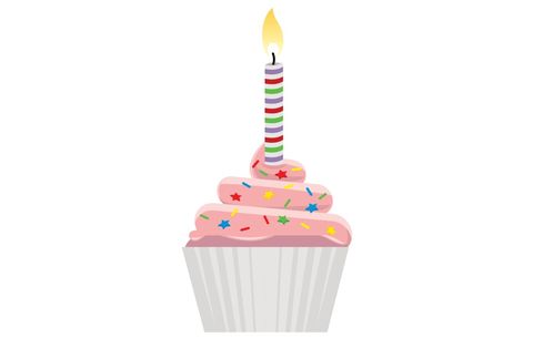 Birthday candle in cupcake