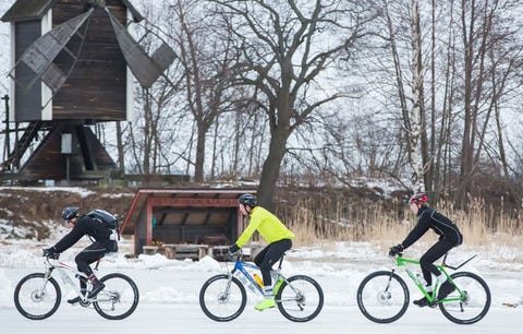 bikers snow ride bikers snow ride