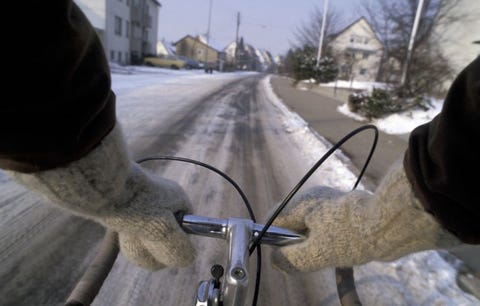 riding bike in snow riding bike in snow