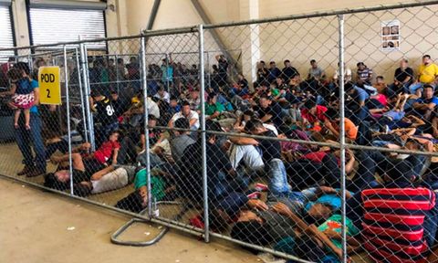 Overcrowding at DHS holding facility in McAllen, Texas, USA - 10 Jun 2019