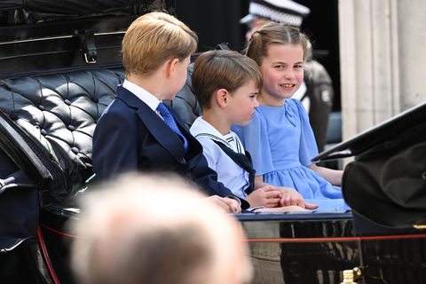 mandatory credit photo by tim rookeshutterstock 12969209g
prince george of cambridge, prince louis of cambridge and princess charlotte of cambridge
trooping the colour   the queens birthday parade, london, uk   02 jun 2022
the queen, attends celebration marking her official birthday, during which she inspects troops from the household division as they march in whitehall, before watching a fly past from the balcony at buckingham palace this years event also marks the queens platinum jubilee and kicks off an extended bank holiday to celebrate the milestone
