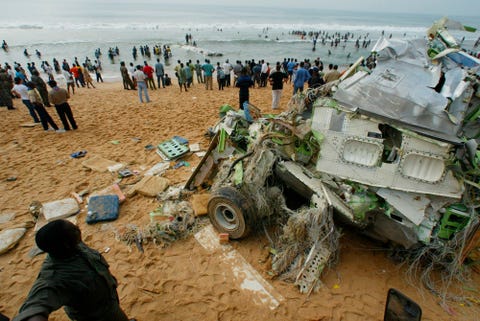 mandatory credit photo by saurabh dasapshutterstock 7094939a
plane crash rescue teams look for bodies and the black box flight recorder at cotonou, benin, after a boeing 727 bound for lebanon crashed just after take off, killing at least 130 of the 161 people on board, on christmas, dec 25 american authorities are investigating whether the boeing 727 was the same jet that vanished in angola last year, setting off a worldwide search, a us state department spokesman said friday, jan 2, 2004
africa mystery plane, cotonou, benin