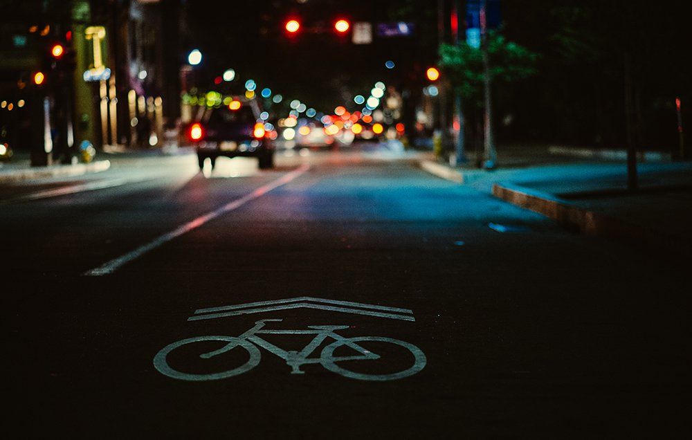 riding a bike at night