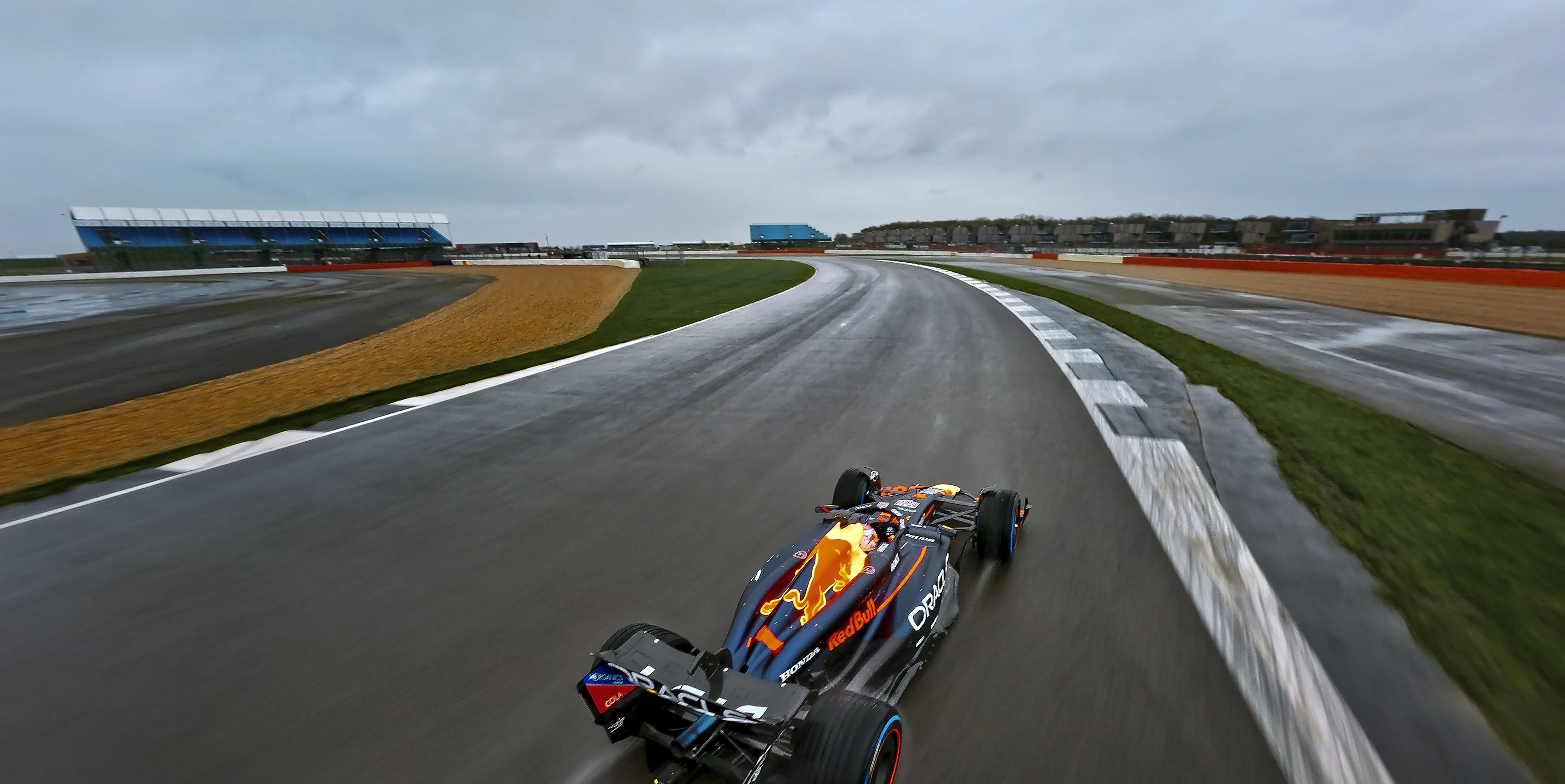 Video: 217 MPH Drone Chases F1 Champ Max Verstappen around Silverstone