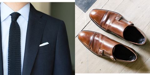Footwear, Formal wear, Suit, Brown, Shoe, Oxford shoe, Outerwear, Dress, Material property, Leather, 