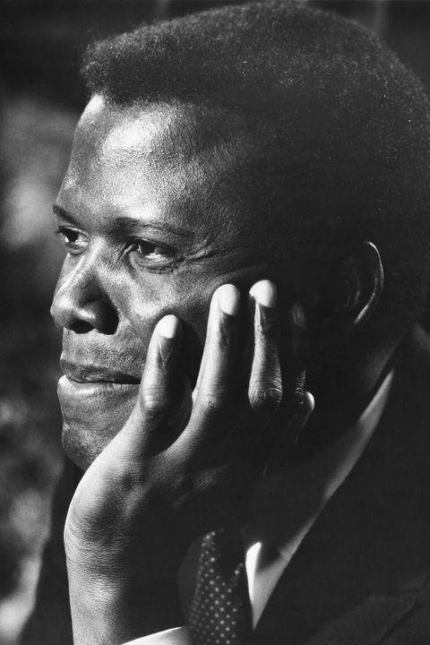 sidney poitier with head in hands
