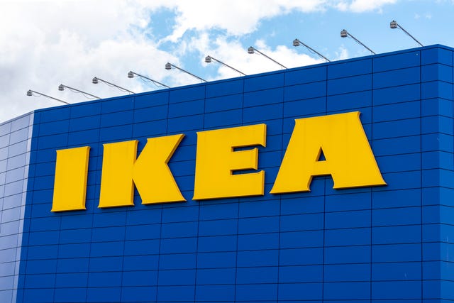 a sign at the scandinavian chain ikeas store in greenwich
